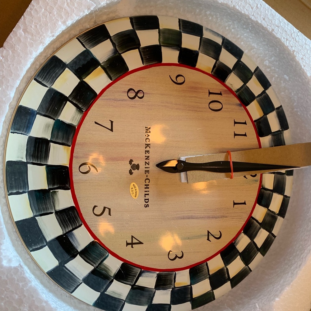 **Last One** Mackenzie-Childs Courtly Check Clock - Picture 4 of 4